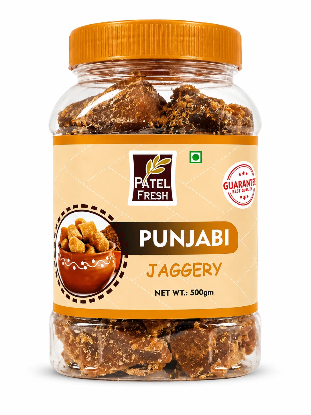 Patel Fresh Punjabi Jaggery Gur 500g | Natural Sugarcane Jaggery | Traditional Unrefined Sweetener